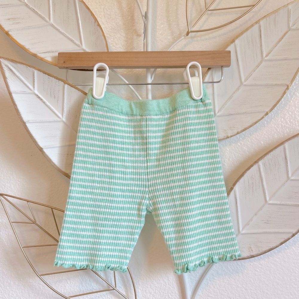 NWOT Zara Mint Soft Knit Ribbed Biker Shorts
